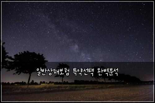 일반상해보험 특약선택  완벽분석