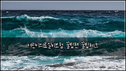 어린이의료실비보험 꿀팁편  꿀팁체크