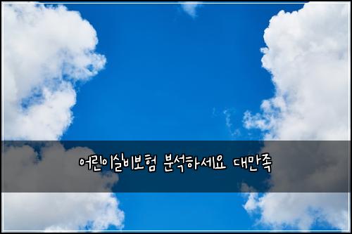 어린이실비보험 분석하세요  대만족