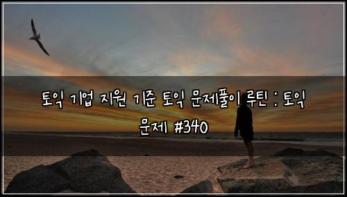 토익 기업 지원 기준 토익 문제풀이 루틴 : 토익 문제 #340