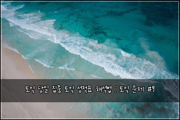 토익 당일 집중 토익 성적표 해석법 : 토익 문제 #9