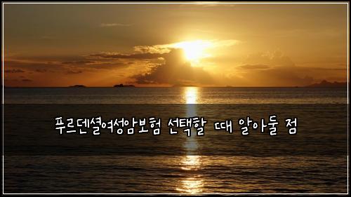 푸르덴셜여성암보험 선택할 때 알아둘 점