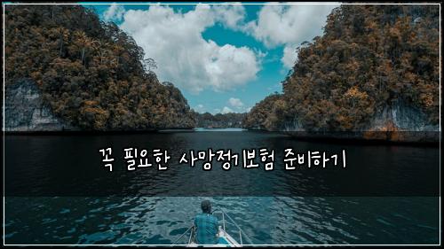 꼭 필요한 사망정기보험 준비하기