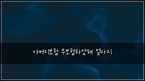 아버지보험 무보험차상해 얼마지