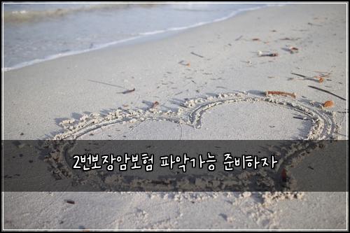 2번보장암보험 파악가능  준비하자
