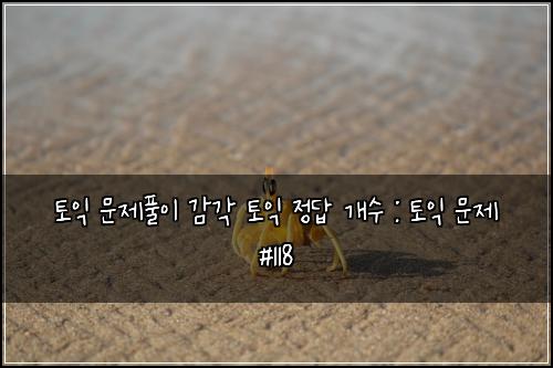 토익 문제풀이 감각 토익 정답 개수 : 토익 문제 #118