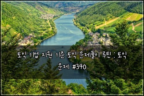 토익 기업 지원 기준 토익 문제풀이 루틴 : 토익 문제 #340