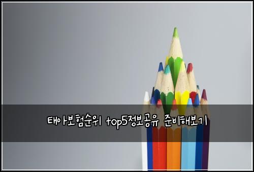 태아보험순위 top5정보공유 준비해보기
