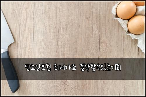 당뇨암보험 최저가죠  절약할수있는기회