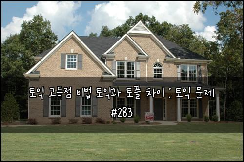 토익 고득점 비법 토익과 토플 차이 : 토익 문제 #283