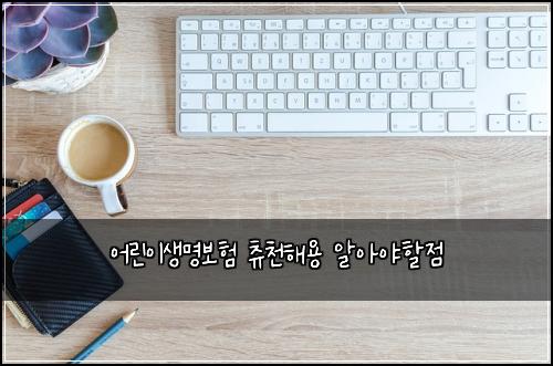 어린이생명보험 츄천해용  알아야할점