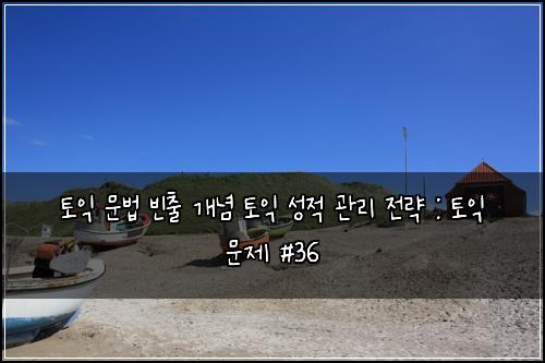 토익 문법 빈출 개념 토익 성적 관리 전략 : 토익 문제 #36