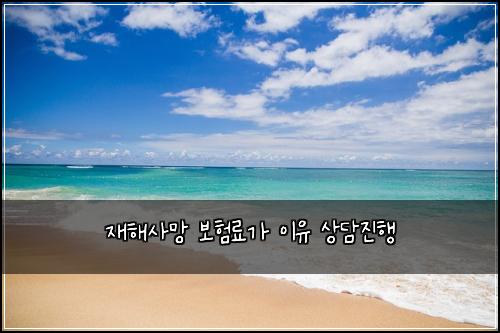 재해사망 보험료가 이유 상담진행