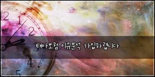 태아보험 이유분석  가입하렵니다