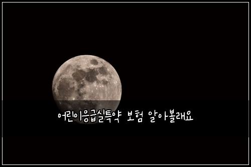 어린이응급실특약 보험 알아볼래요 
