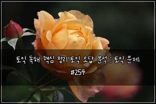 토익 독해 핵심 정리 토익 오답 분석 : 토익 문제 #254
