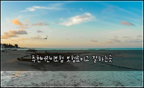 추천어린이보험 보험료비교 잘하는곳