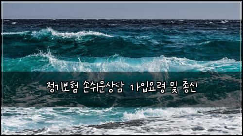 정기보험 손쉬운상담  가입요령 및 종신