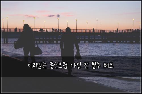 미리받는 종신보험 가입 전 필수 체크