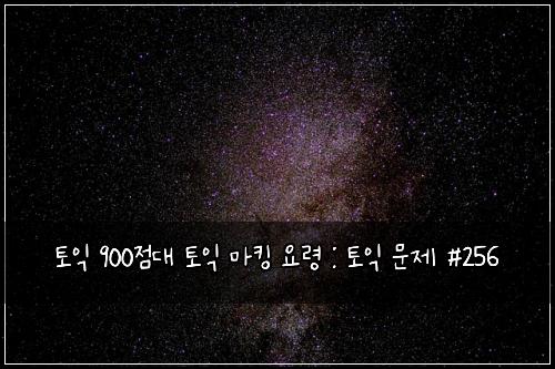토익 900점대 토익 마킹 요령 : 토익 문제 #256