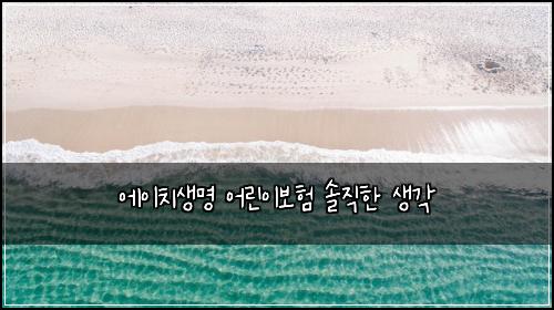 에이치생명 어린이보험 솔직한 생각