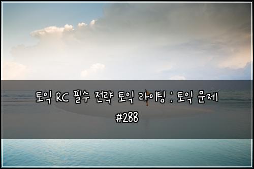 토익 RC 필수 전략 토익 라이팅 : 토익 문제 #288