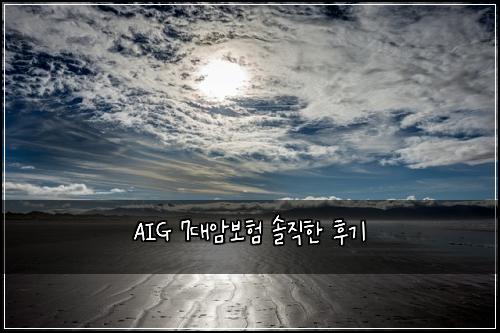 AIG 7대암보험 솔직한 후기