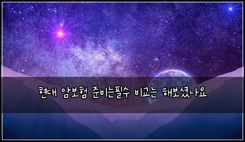 현대 암보험 준비는필수  비교는 해보셨나요