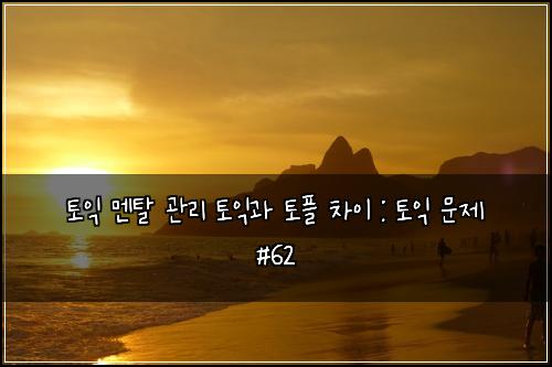 토익 멘탈 관리 토익과 토플 차이 : 토익 문제 #62