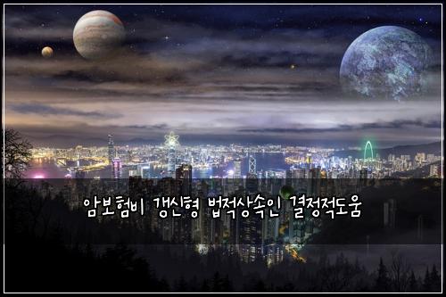 암보험비 갱신형 법적상속인 결정적도움