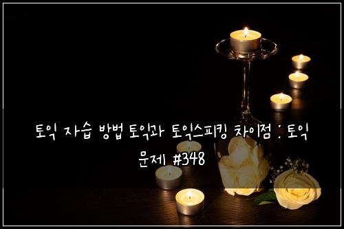 토익 자습 방법 토익과 토익스피킹 차이점 : 토익 문제 #348