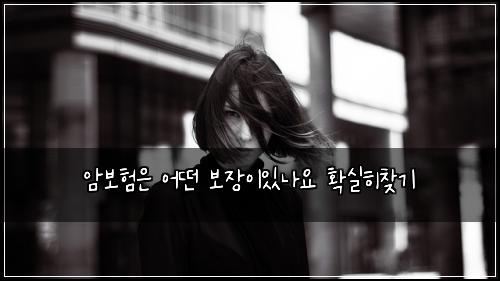 암보험은 어떤 보장이있나요 확실히찾기