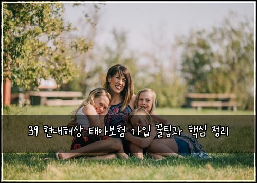 39 현대해상 태아보험 가입 꿀팁과 핵심 정리
