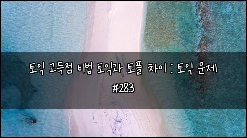 토익 고득점 비법 토익과 토플 차이 : 토익 문제 #283