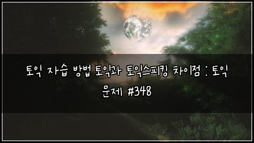 토익 자습 방법 토익과 토익스피킹 차이점 : 토익 문제 #348