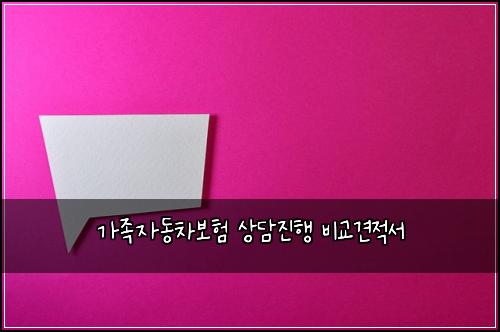 ๊ฐ์กฑ์๋์ฐจ๋ณดํ ์๋ด์งํ ๋น๊ต๊ฒฌ์ ์