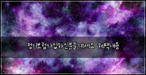 정기보험가입하신분들계세요 혜택내용
