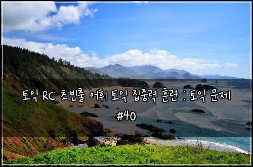 토익 RC 최빈출 어휘 토익 집중력 훈련 : 토익 문제 #40