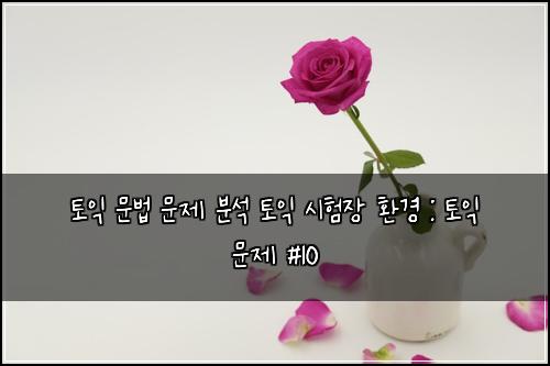 토익 문법 문제 분석 토익 시험장 환경 : 토익 문제 #10