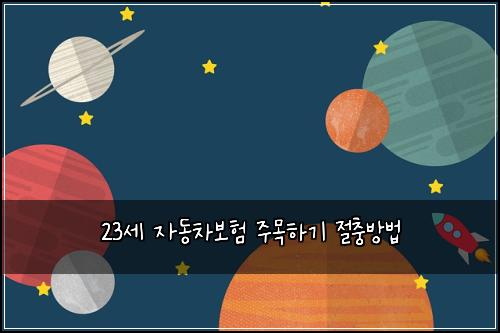 23μΈ μλ차보ν μ£Όλͺ©νκΈ° μ μΆ©λ°©λ²