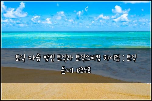 토익 자습 방법 토익과 토익스피킹 차이점 : 토익 문제 #348