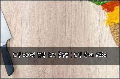 토익 500점 전략 토익 공부법 : 토익 문제 #285