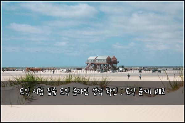 토익 시험 집중 토익 온라인 성적 확인 : 토익 문제 #112
