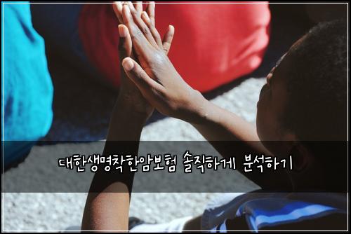 대한생명착한암보험 솔직하게 분석하기