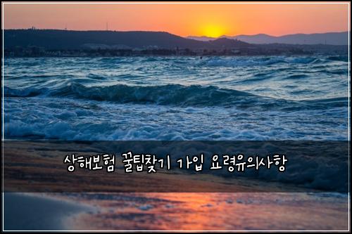 상해보험 꿀팁찾기  가입 요령유의사항