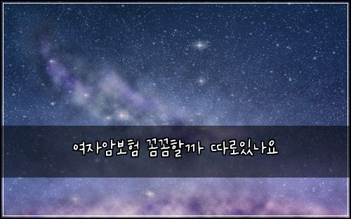 여자암보험 꼼꼼할까  따로있나요
