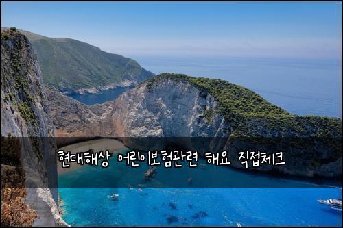 현대해상 어린이보험관련 해요 직접체크