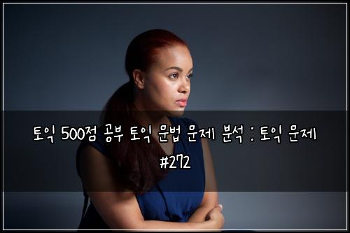 토익 500점 공부 토익 문법 문제 분석 : 토익 문제 #272