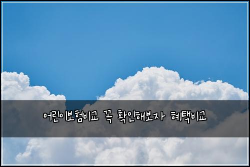어린이보험비교 꼭 확인해보자 혜택비교