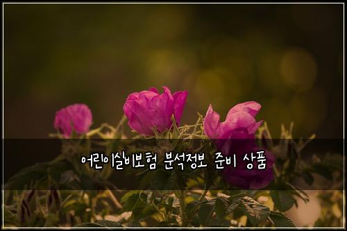 ์ด๋ฆฐ์ด์ค๋น๋ณดํ ๋ถ์์ ๋ณด ์ค๋น ์ํ